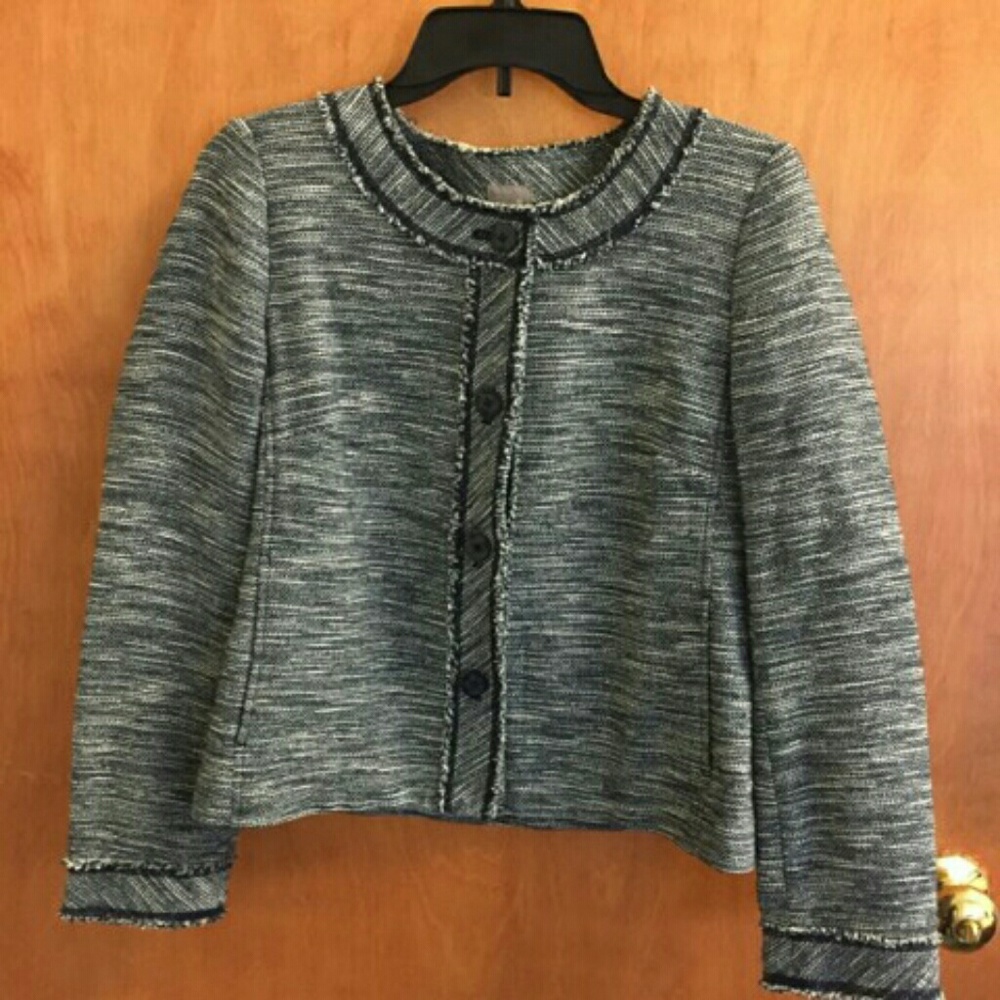 J. Jill Blue and White Blazer Size Small